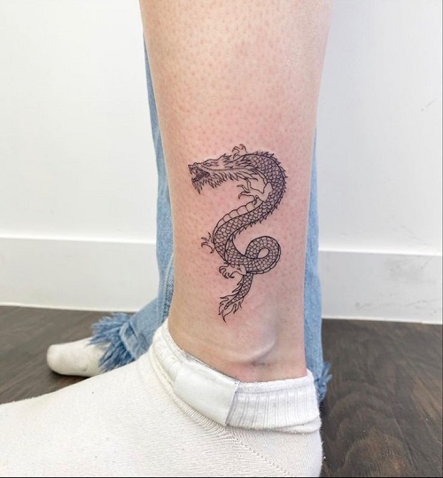 Inspiring Fine Line Dragon Tattoo 5