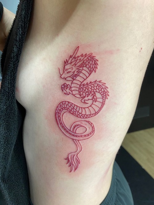 Inspiring Fine Line Dragon Tattoo 6