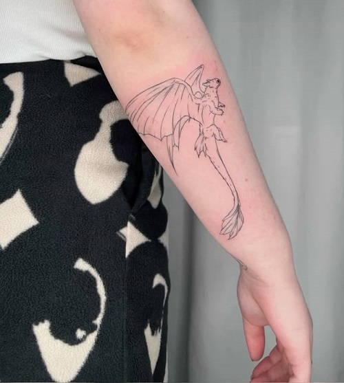 Latest Fine Line Dragon Tattoo 2