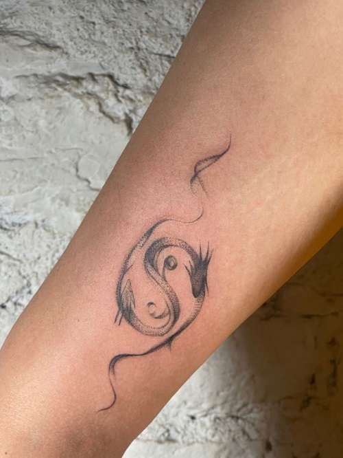 Fine Line Dragon Tattoo 3