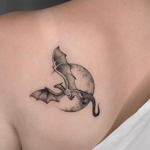 Beautiful Fine Line Dragon Tattoo 3
