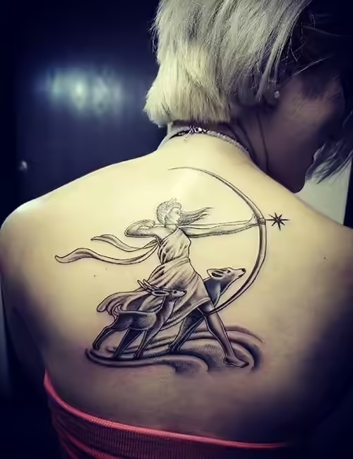 Women Greek Goddess Tattoo 