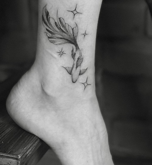 Trending koi fish ankle tattoo 2