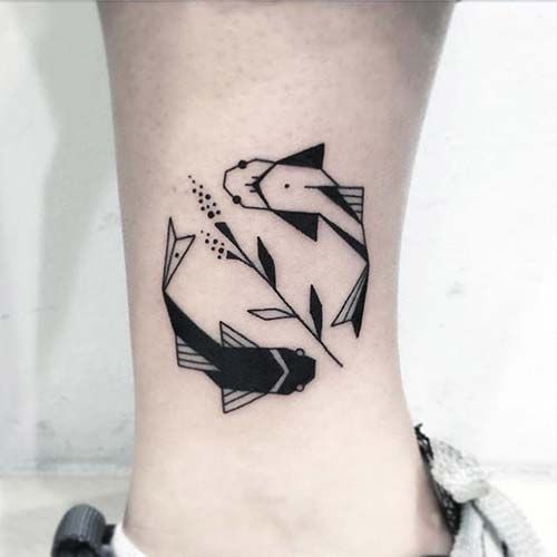 Trending koi fish ankle tattoo 3