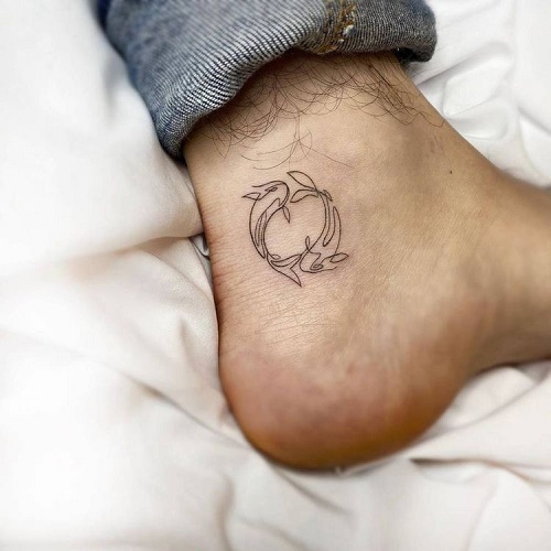 Inspiring koi fish ankle tattoo 3
