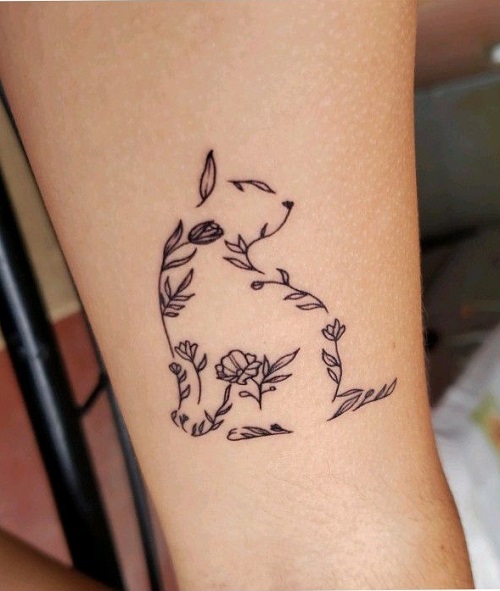 Inspiring linework cat tattoo 5