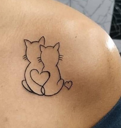 Beautiful linework cat tattoo 2