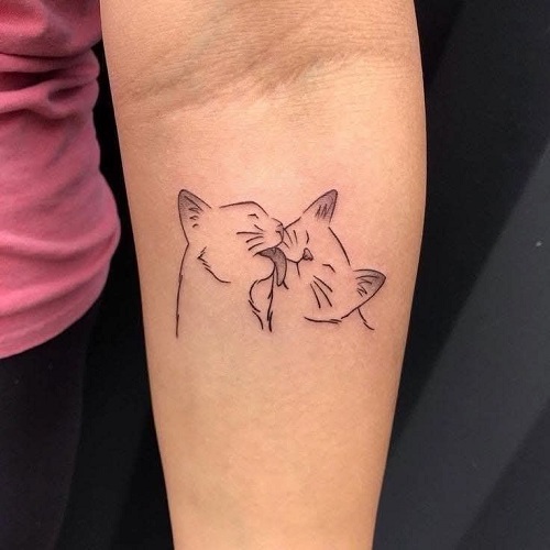 Beautiful linework cat tattoo 3