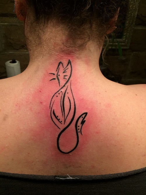 Trending linework cat tattoo 5