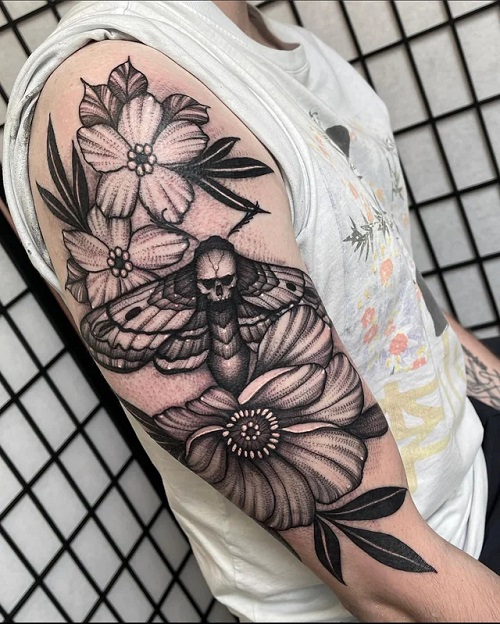 Spooky Floral Tattoo Ideas 2
