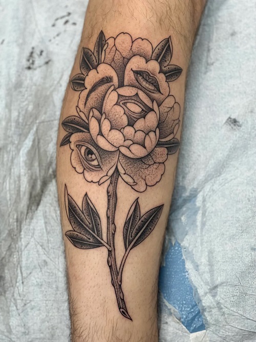 Spooky Floral Tattoo Ideas 6
