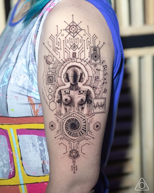 Men Tech Motifs Tattoos 2