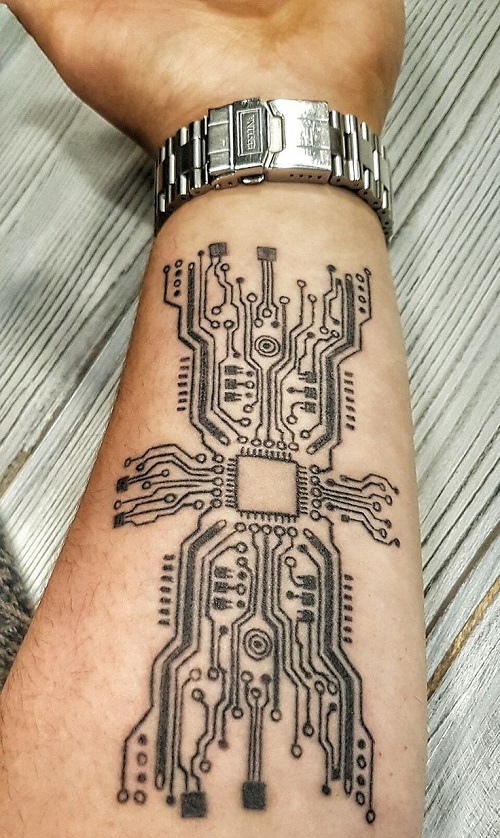 Women Cyber‑Sigilism Tattoo 1