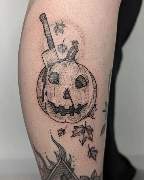 women Jack O Lantern Tattoo 5