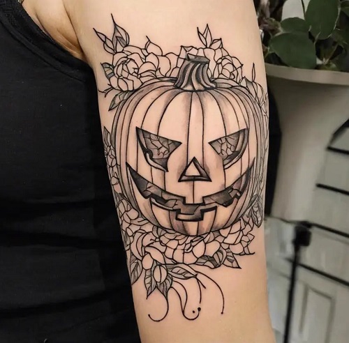 women Jack O Lantern Tattoo 3