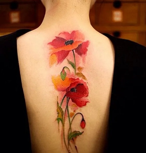 Poppy flower tattoo