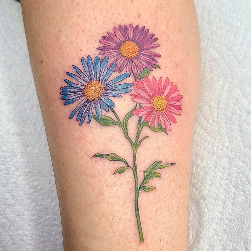 September Birth Flower Tattoo aster