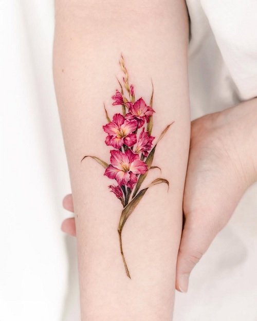 gladiolus September Birth Flower Tattoo