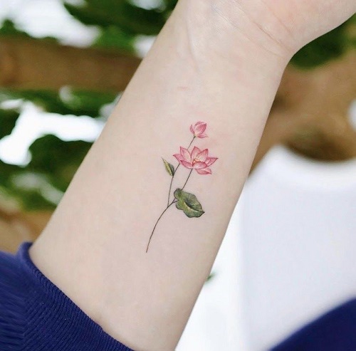 Beautiful Small Lotus Tattoo4