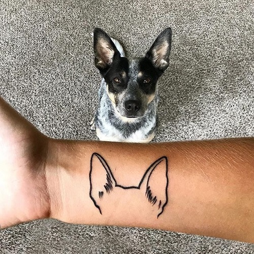 women Dog Ear Tattoo Ideas 5