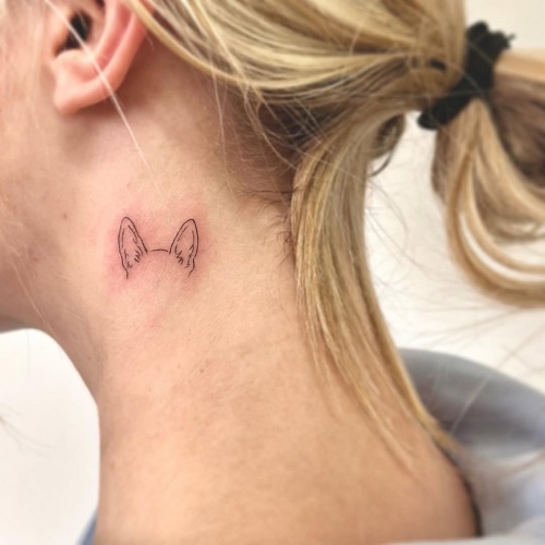 Pet lover Dog Ear Tattoo Ideas 3