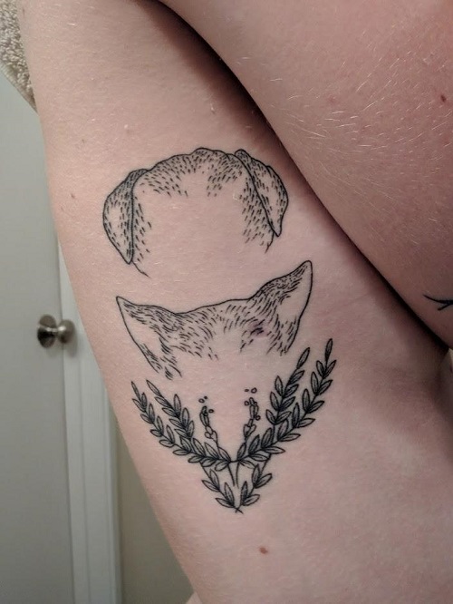 Pet lover Dog Ear Tattoo Ideas 4