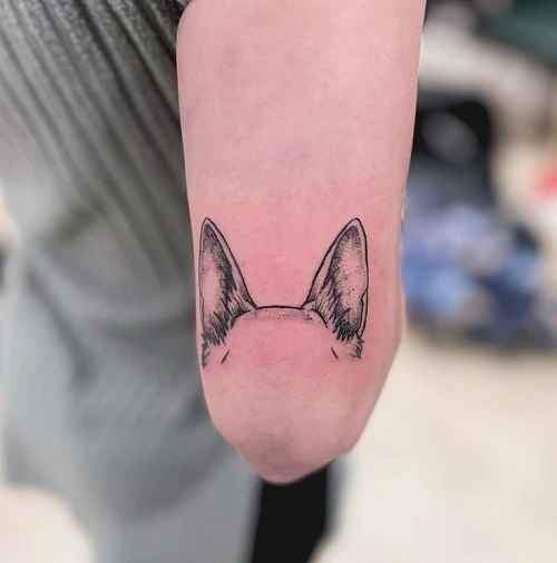 women Dog Ear Tattoo Ideas 2
