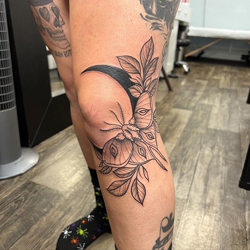 Knee Framing Tattoo for women 5
