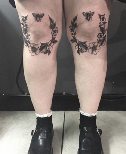 Knee Framing Tattoo Ideas 2