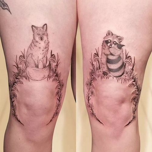 Knee Framing Tattoo Ideas 4