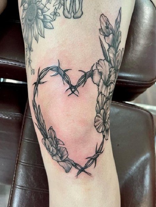 Knee Framing Tattoo for women 3