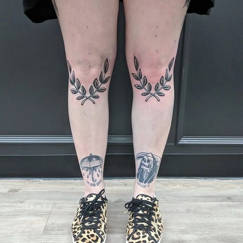 Knee Framing Tattoo for women 4