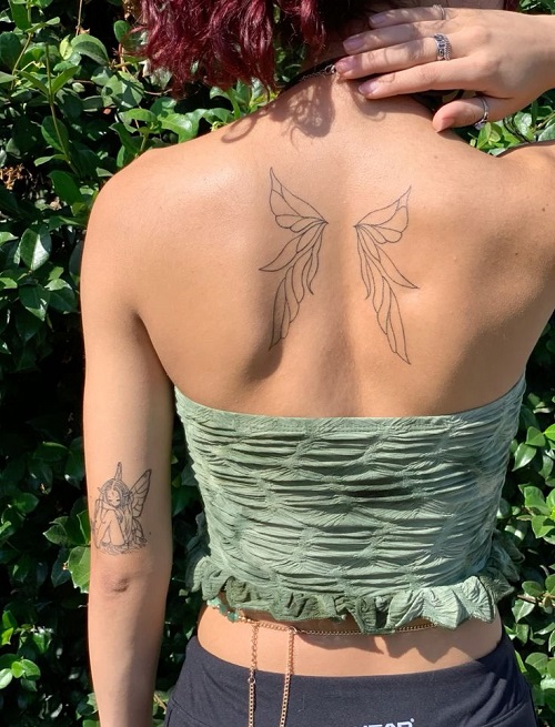 women Small Angel Tattoo 3