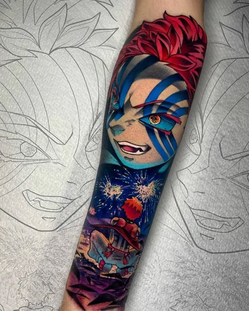chinese Akaza Tattoo 