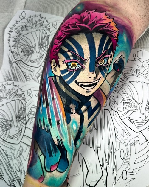 chinese Akaza Tattoo  3