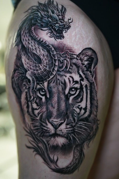 Black & Grey Realism Tattoo 4
