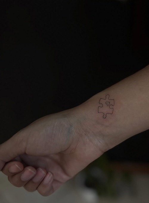 unique puzzle tattoo