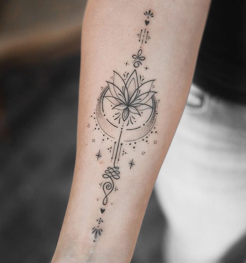 New Unalome Lotus Tattoo 3