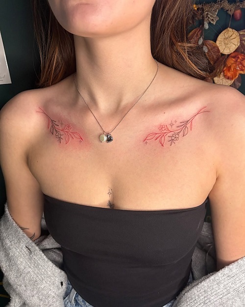Collarbone Tattoos 4