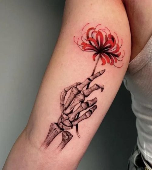 Spider Lily Flower Tattoo10@