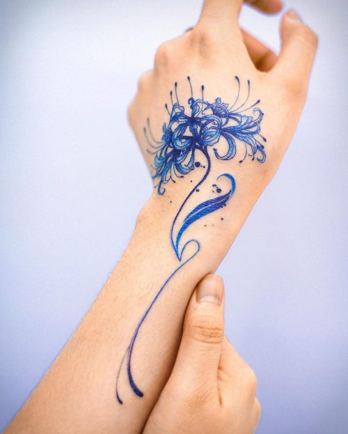 Spider Lily Flower Tattoo11