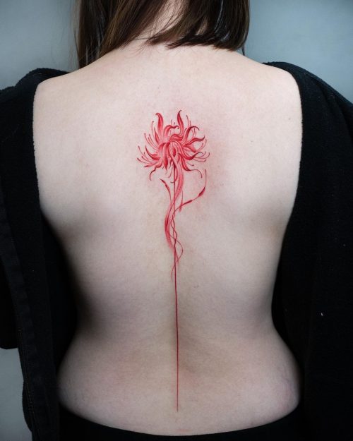 Spider Lily Flower Tattoo12