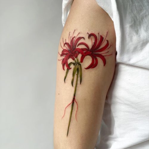 Spider Lily Flower Tattoo5