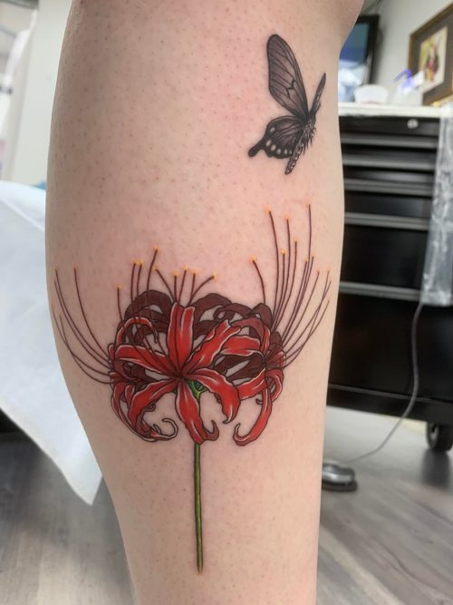 Spider Lily Flower Tattoo7
