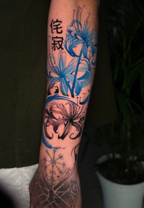 Spider Lily Flower Tattoo8