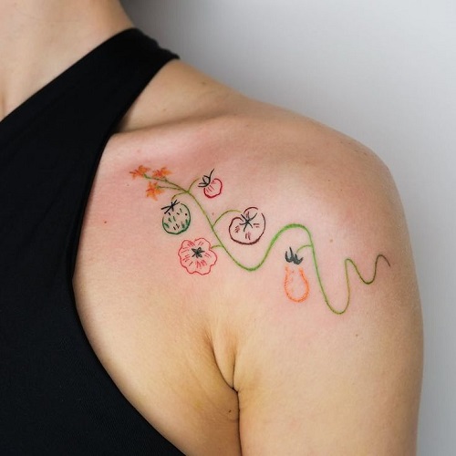 beautiful fine line tattoo 1