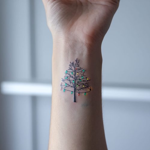 Minimal Christmas tattoo 16