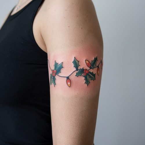 Minimal Christmas tattoo 17