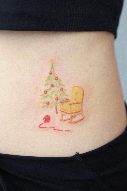 Minimal Christmas tattoo 18