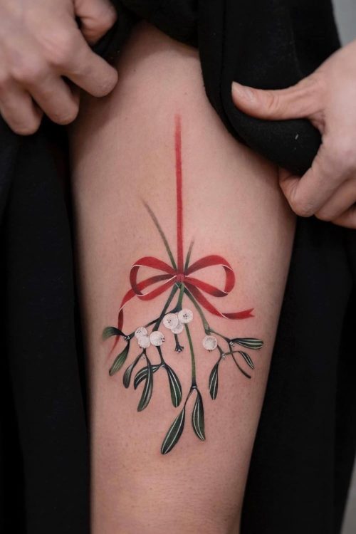 Minimal Christmas tattoo 6